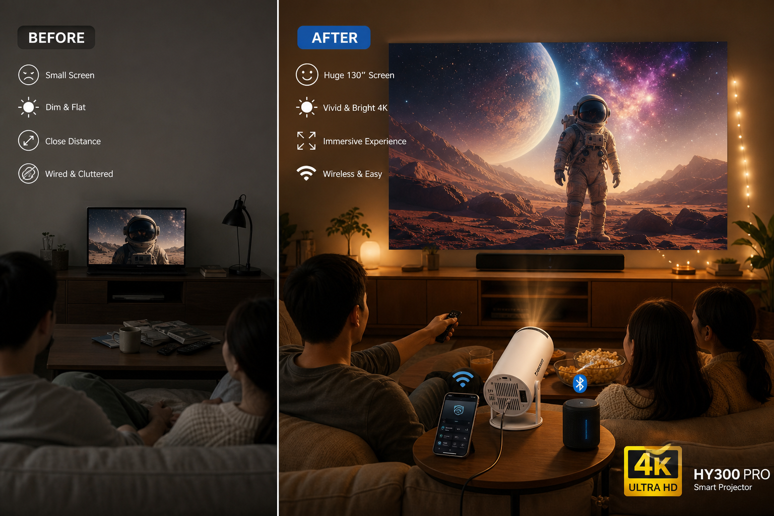 Projecteur HY300 Pro 4K